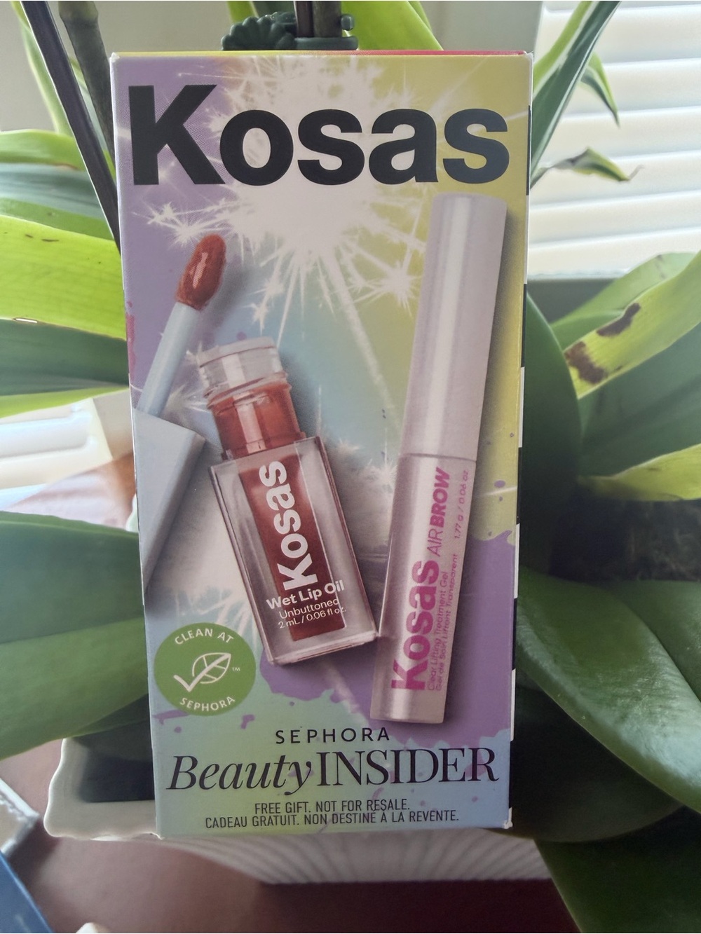 Kosas Wet Lip Oil & Air Brow Duo — warm rose shade
